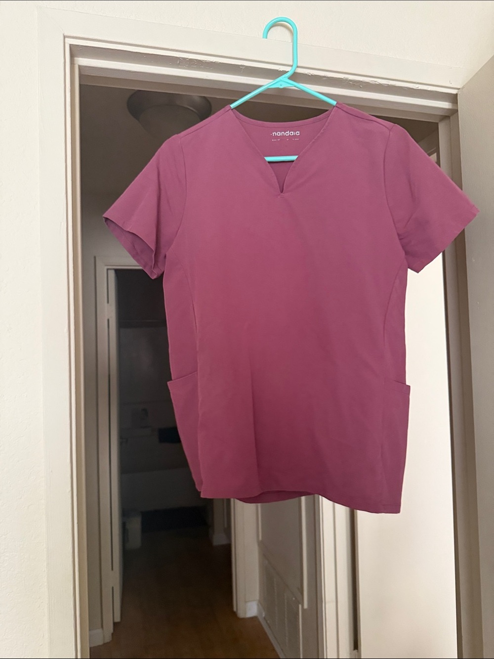 Women’s  Short-Sleeve V-Notch Scrub Top & bottoms- Berry